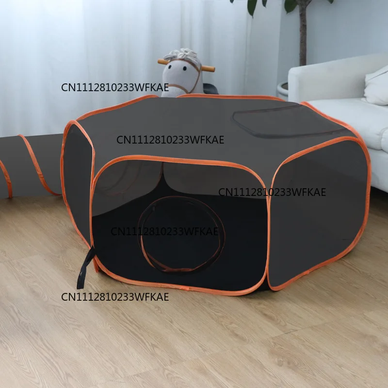Breathable cat tunnel set, four-season universal pat cage two-piece set, cat villa pet supplies folding cat cage