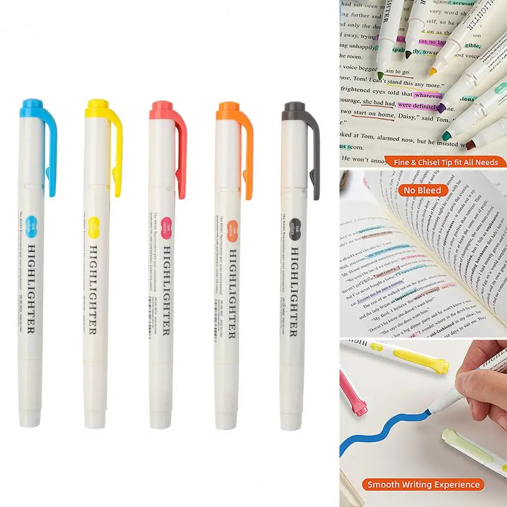 Double Ended Highlighter Hat Highlighter Real Highlighters Dual Tip Pastel Markers Assorted Colors for Kids Adults 5/35pcs