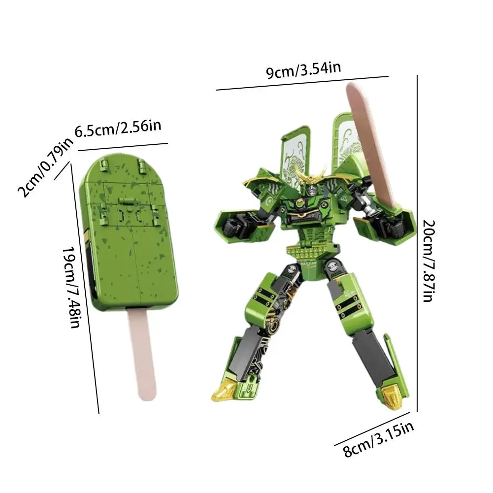 Ensemble de jouets Robot crème glacée Transformable 2 en 1, conception à collectionner, décoration de bureau, cadeau d'anniversaire parfait pour adulte