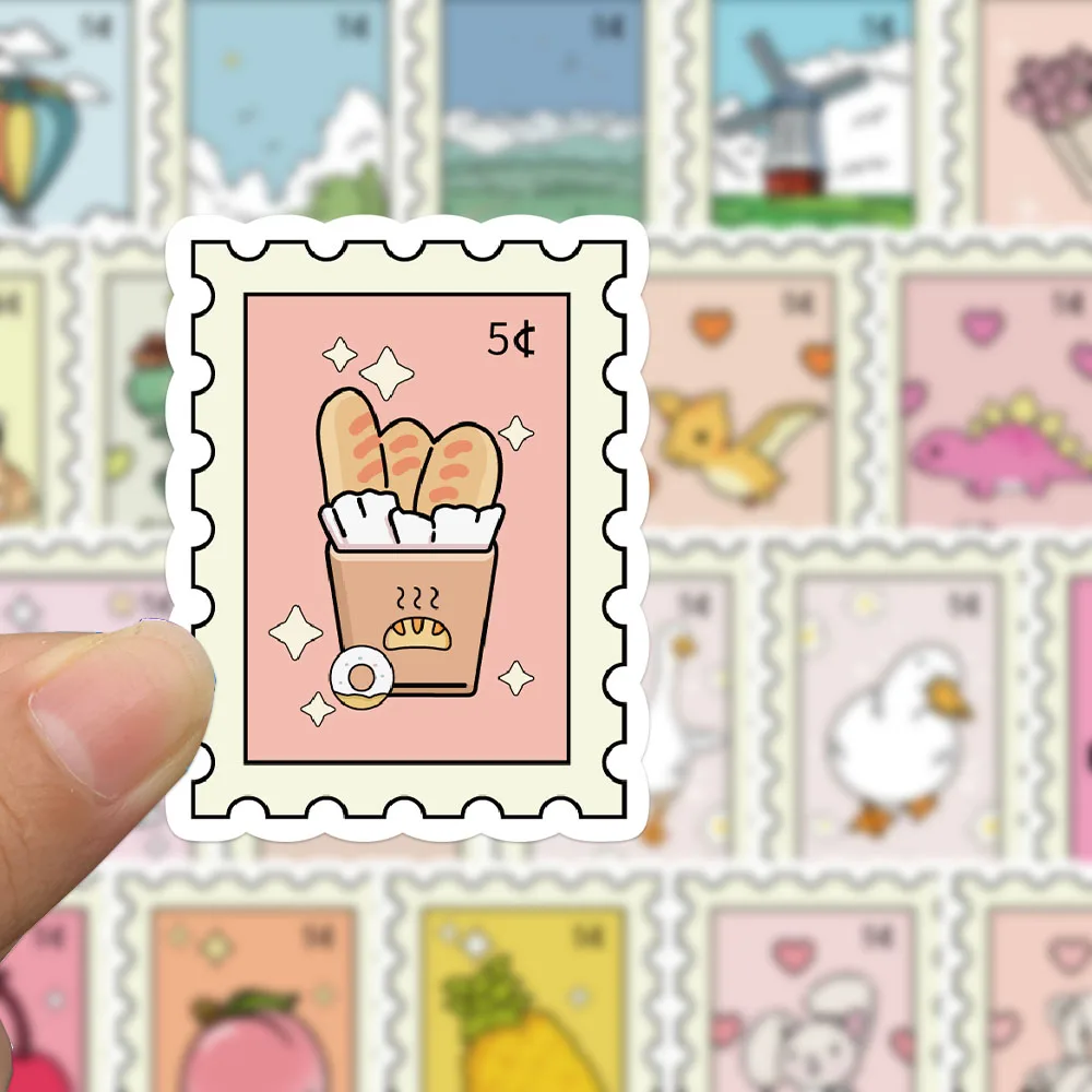 50PCS Funny Animals Stamp Stickers Cartoon Graffiti Decals For Phone Refrigerator Laptop Scrapbook Luggage DIY Toy Stickers