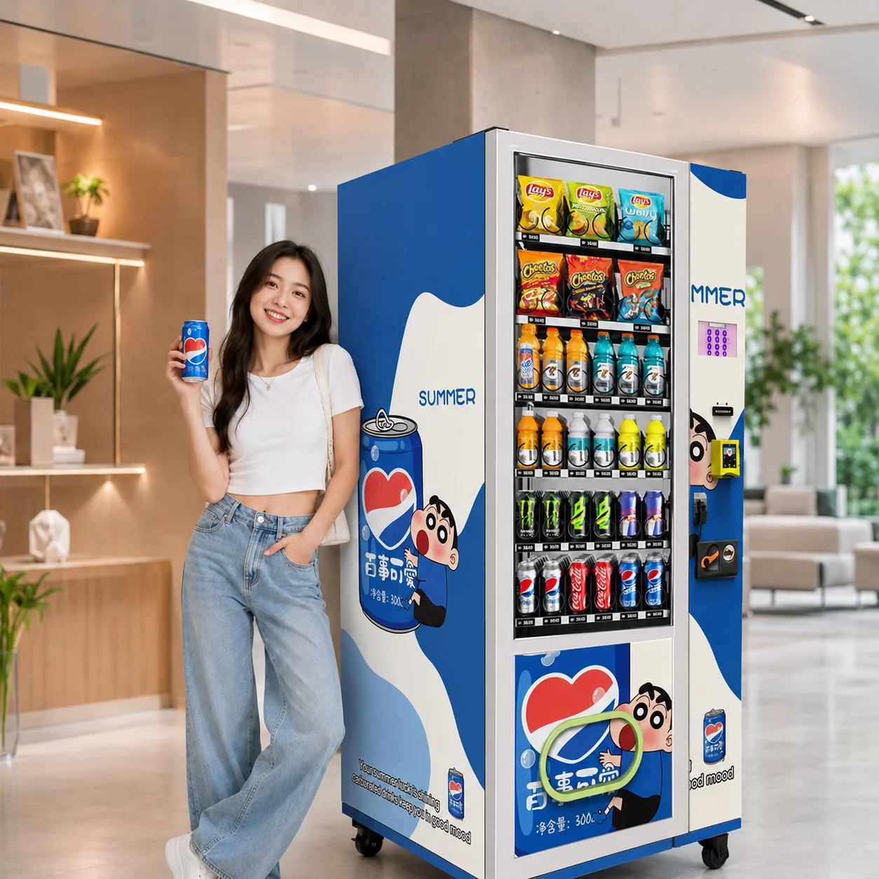 Custom logo Combo Soda Coin Snack and Drink Vending Machine for Sale Vending Machine for Foods and Drinks