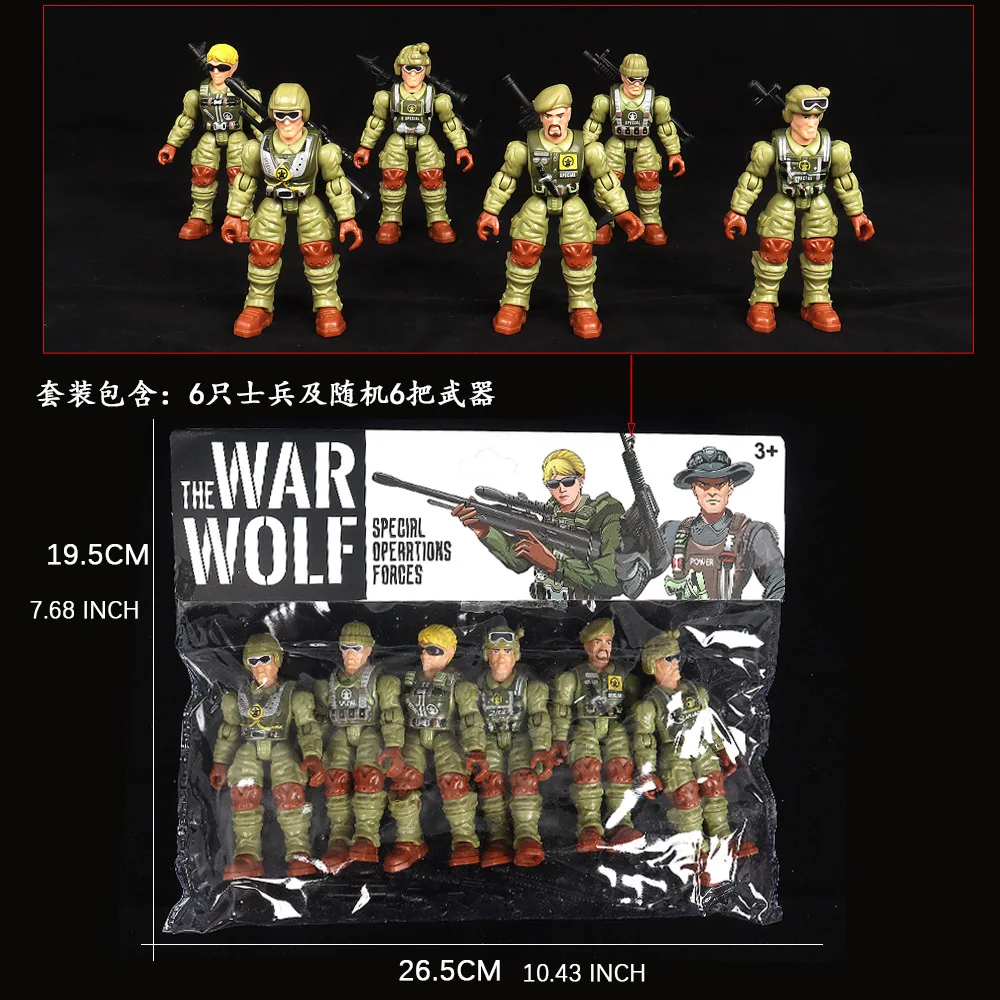 Modèle de soldat militaire mobile à articulations de 10CM, jouet avec armes, scène de bureau pour chien, petit ornement, ensemble de modèles militaires, figurines d'action