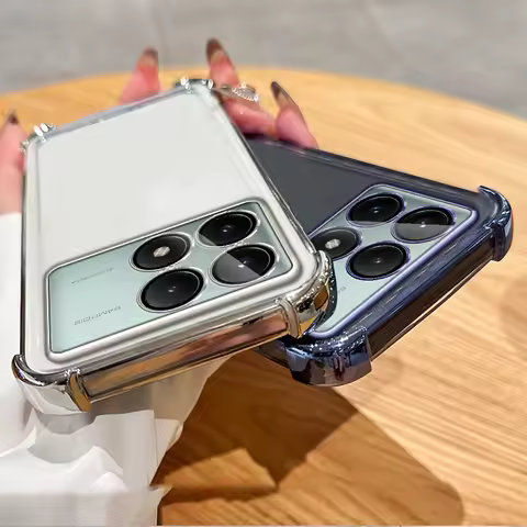 Luxury Shockproof Phone Case For Xiaomi POCO X6 X5 M6 F6 Pro X3 NFC F3 F4 C65 13T 12T 14 Ultra Silicone Bumper Transparent Cover