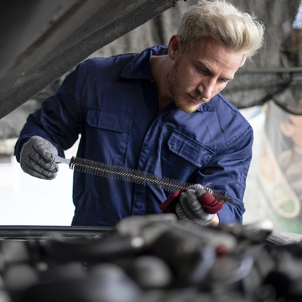 

3pcs Engine Cleaning Brush Long Handle for Car Radiator Kitchen Wand Automotive Tools Polyester Plastic Carbon Deposits Remover