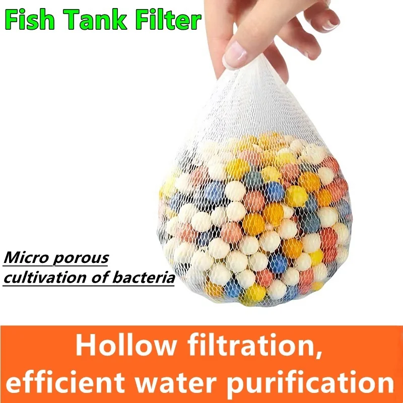 100/200/500g filtro de tanque de peixes mídia de filtro de aquário nano nitrível casa oca bola de quartzo ativado acessórios bioquímicos