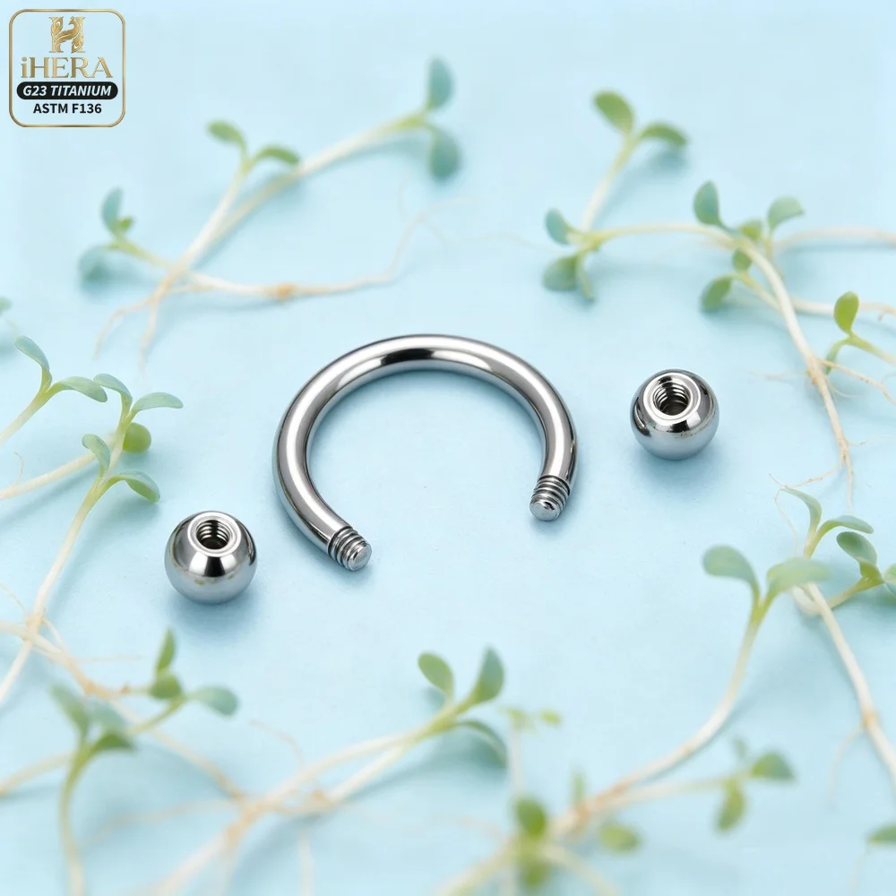 10 Stück Großhandel G23 Titan Labret Lippenpiercing Augenbrauen-Nasenring C-Stab für Damen Septum-Piercing Körperschmuck – Detail 29