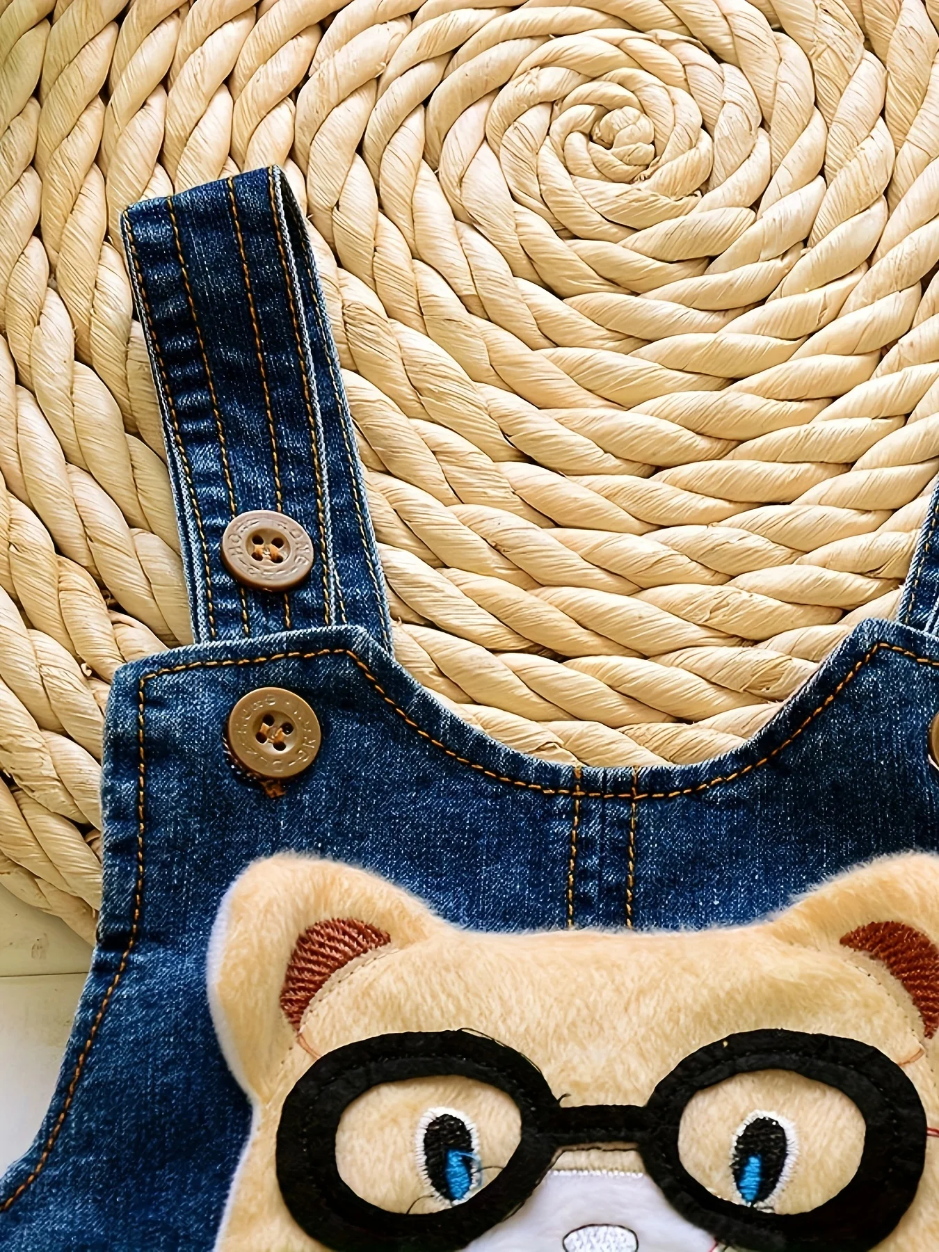 DIIMUU Toddler Baby Clothing Boys Overalls Girl Denim Bib Pants Cartoon Bear Cute Casual Dungarees Trousers Fashion Rompers