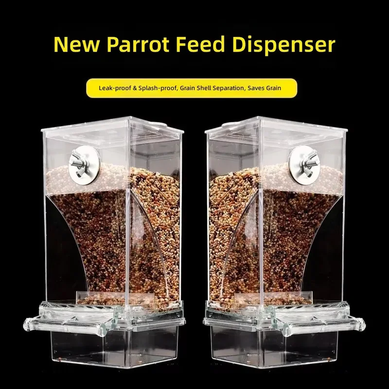 High Quality Eco Friendly Parrot Food Box Spill Proof Automatic Feeder Splash Proof External Feeder for Birds