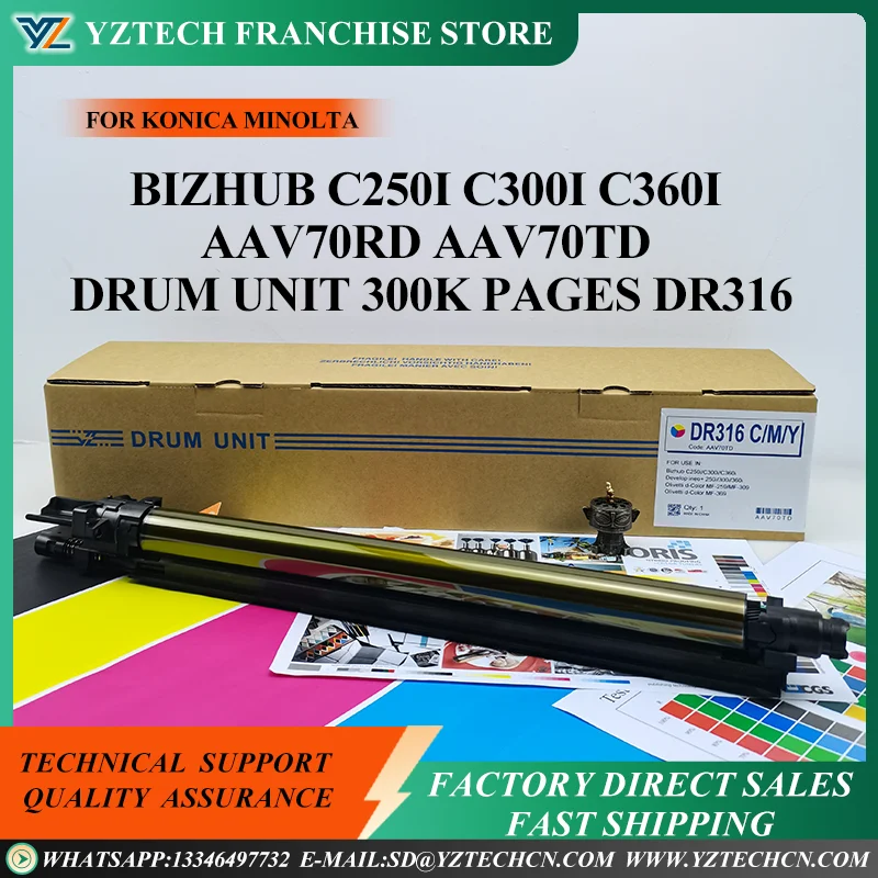 

DR-316 Drum Unit AAV70TD AAV70RD CMYK with OPC For Konica Minolta Bizhub C250i C300i C360i C250 300 360 DR316 DR316C DR316M