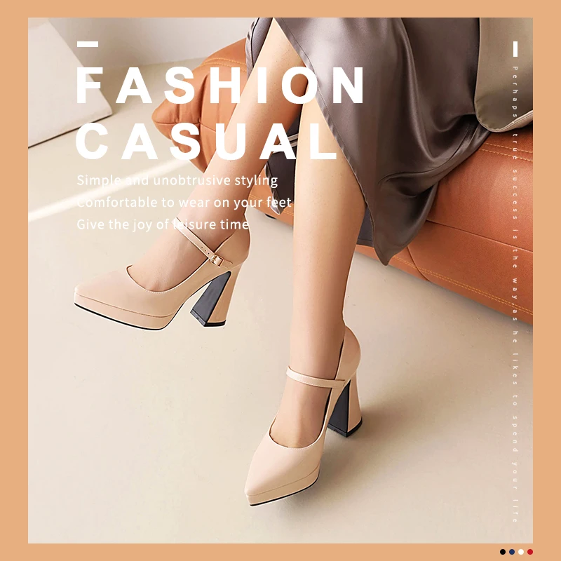 French Retro  High Heels for Women 2022 Spring New Fashion Pointy  Personality Thick Heel  Shoes  