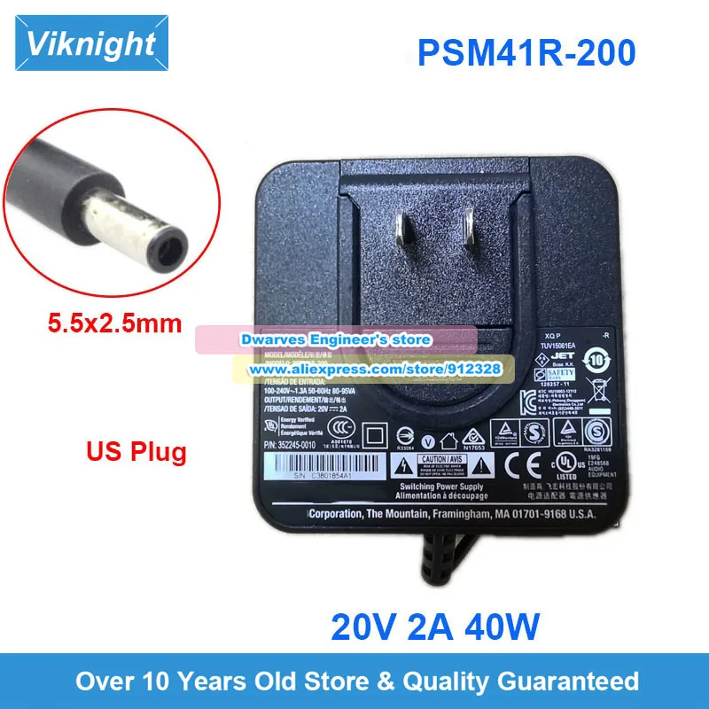 

PSM41R-200 AC Adapter 20V 2A 306386-0101 352245-0010 for Speaker SoundDock Portable Soundlink Air 95PS-030-CD-1 AM306386_0101_0B