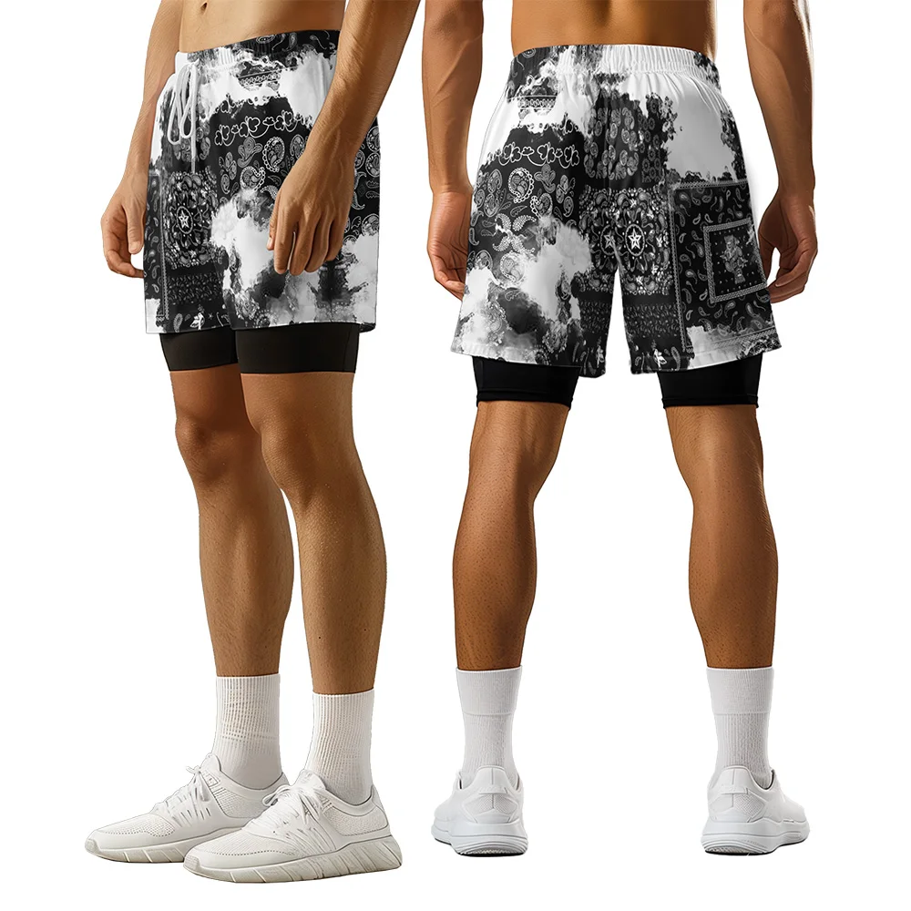 

Original design black and white graffiti Summer 3D Advanced Print Casual trend Sports High Street basketball shorts men shorts