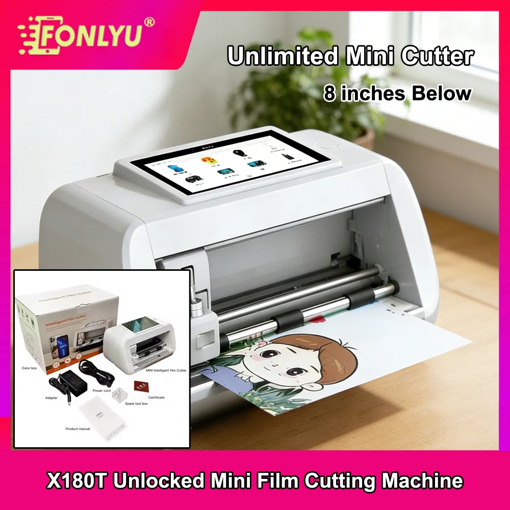 

FONLYU Unlocked X180T Mini Smart Mobile Phone Film Cutter DIY Customized Back Stickers Screen Protector Cutting Machine Plotter