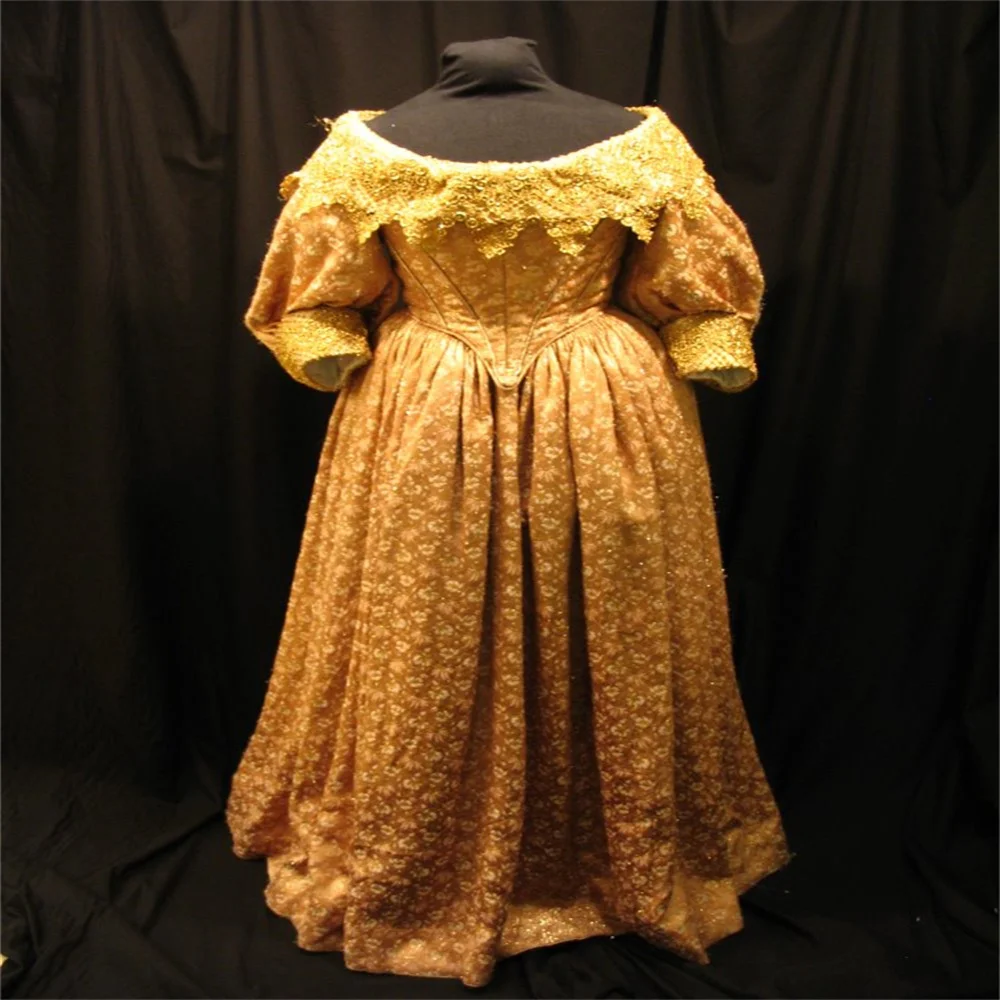 18th Century Marie Antoinette Rococo Dress Medieval Rococo Yellow Gown Dress Gown Robe a la francaise Colonial Dress