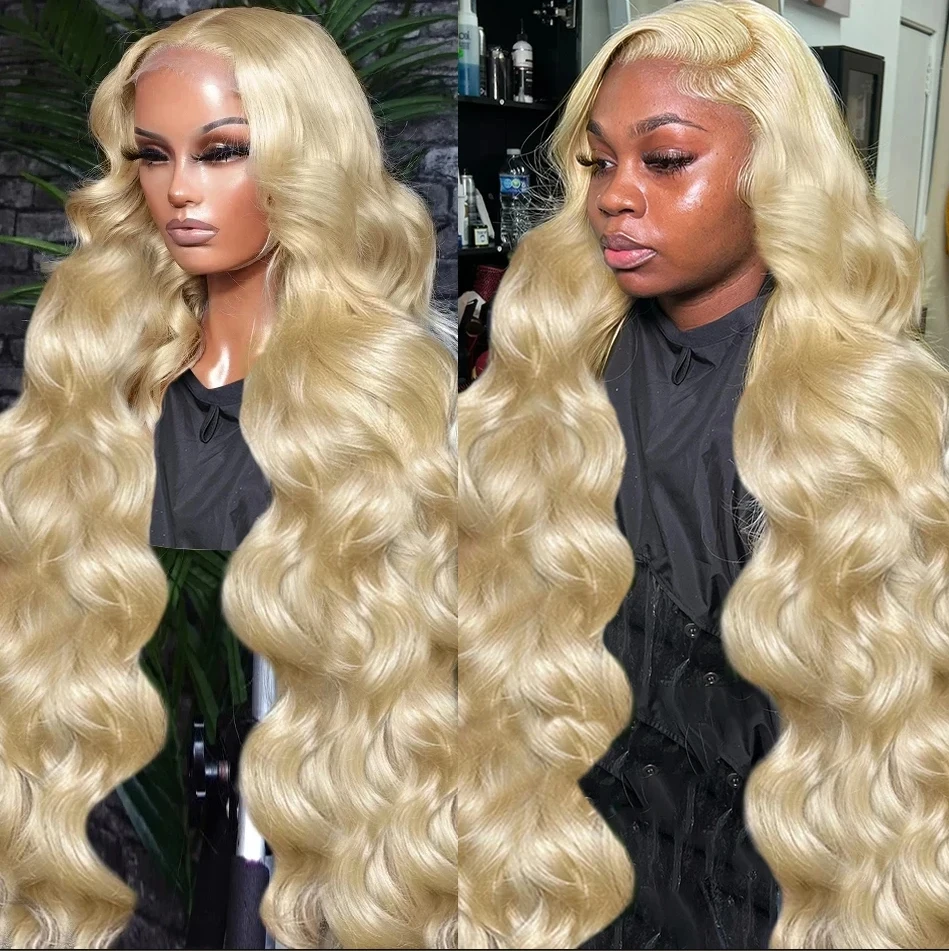 30 32 Inch 613 Honey Blonde Body Wave 13x6 HD Lace Frontal Human Hair Wigs Brazilian Colored 5x5 Closure Glueless Wig For Women