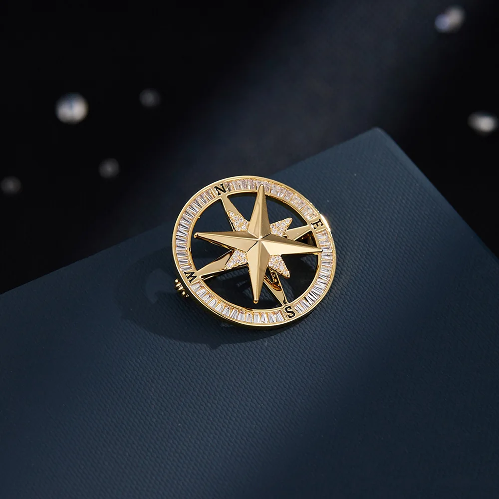 Time comes to operate, rotating compass brooch