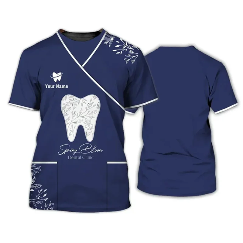 Dental T-Shirt Custom Dentist Men Woman Nurse Uniform clinical medical surgical hospital stomatology print scrubs Nursing tee