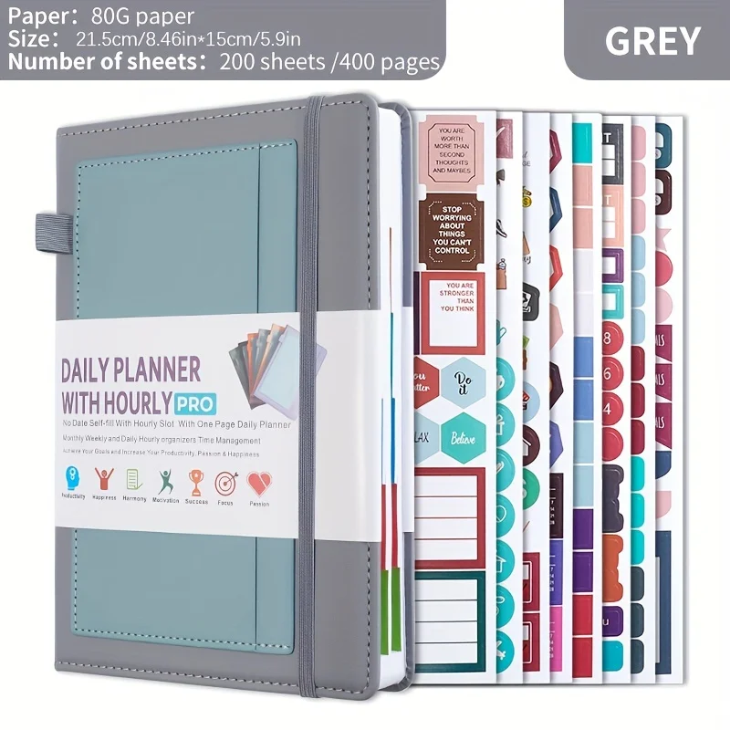 1pc Daily Planner Appointment Book To-do List And Notebook For Goal Achievement A5 Size Undated And Duration 1 Year