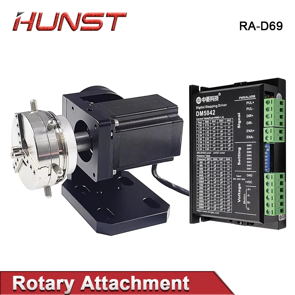 Hunst D69 D60 Laser Marking Machine Rotary Axis Chuck for Ring Bracelet Jewelry Engraving Auto Lock Rotary Attachment