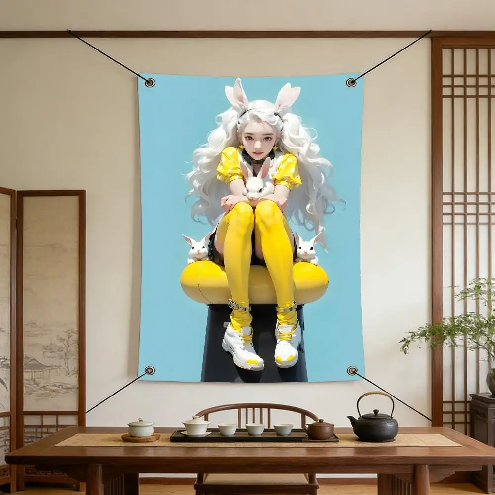 Art A-Ai P-Pretty G-Girl Flags Flags are suitable for outdoor camping, live streaming, music festivals, home décor, and parties
