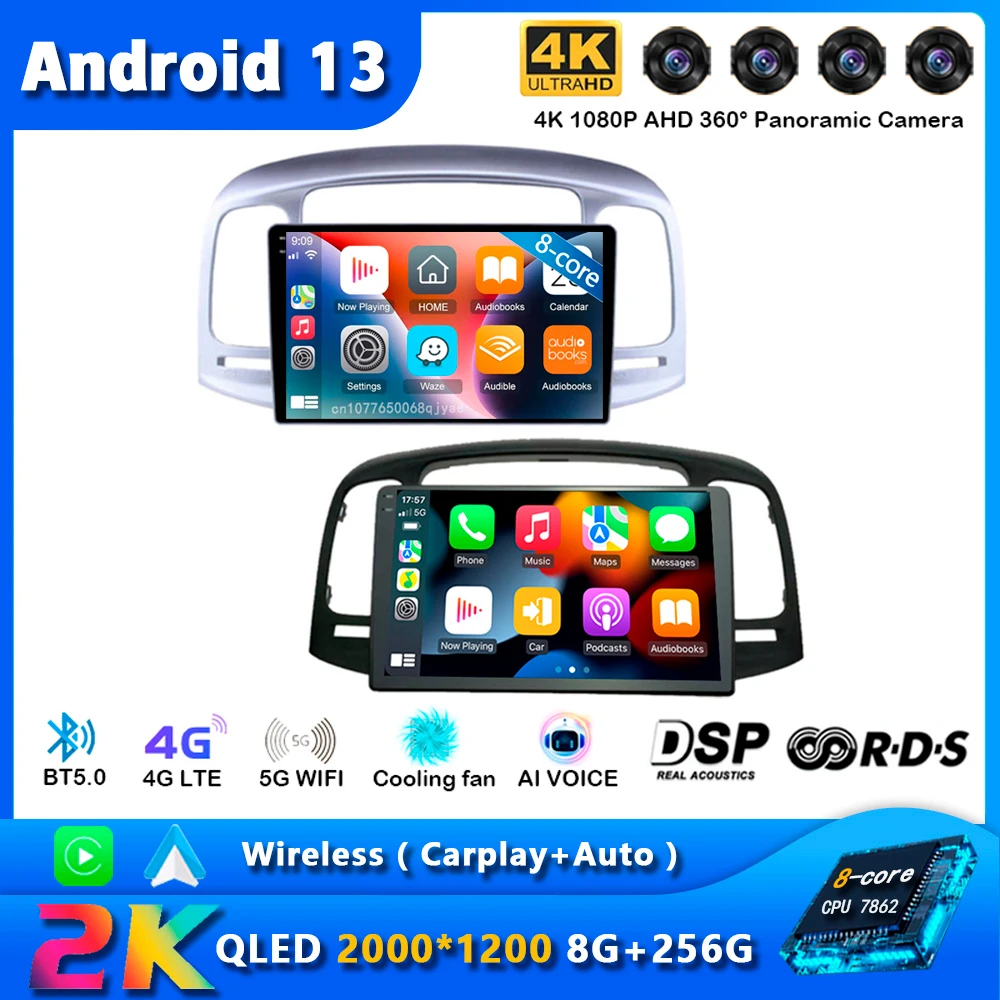 

Автомагнитола на Android 13 для Hyundai Accent 2008, 2009, 2010, 2011, навигация GPS, мультимедийный плеер, стерео, Wi-Fi + 4G авто BT DSP