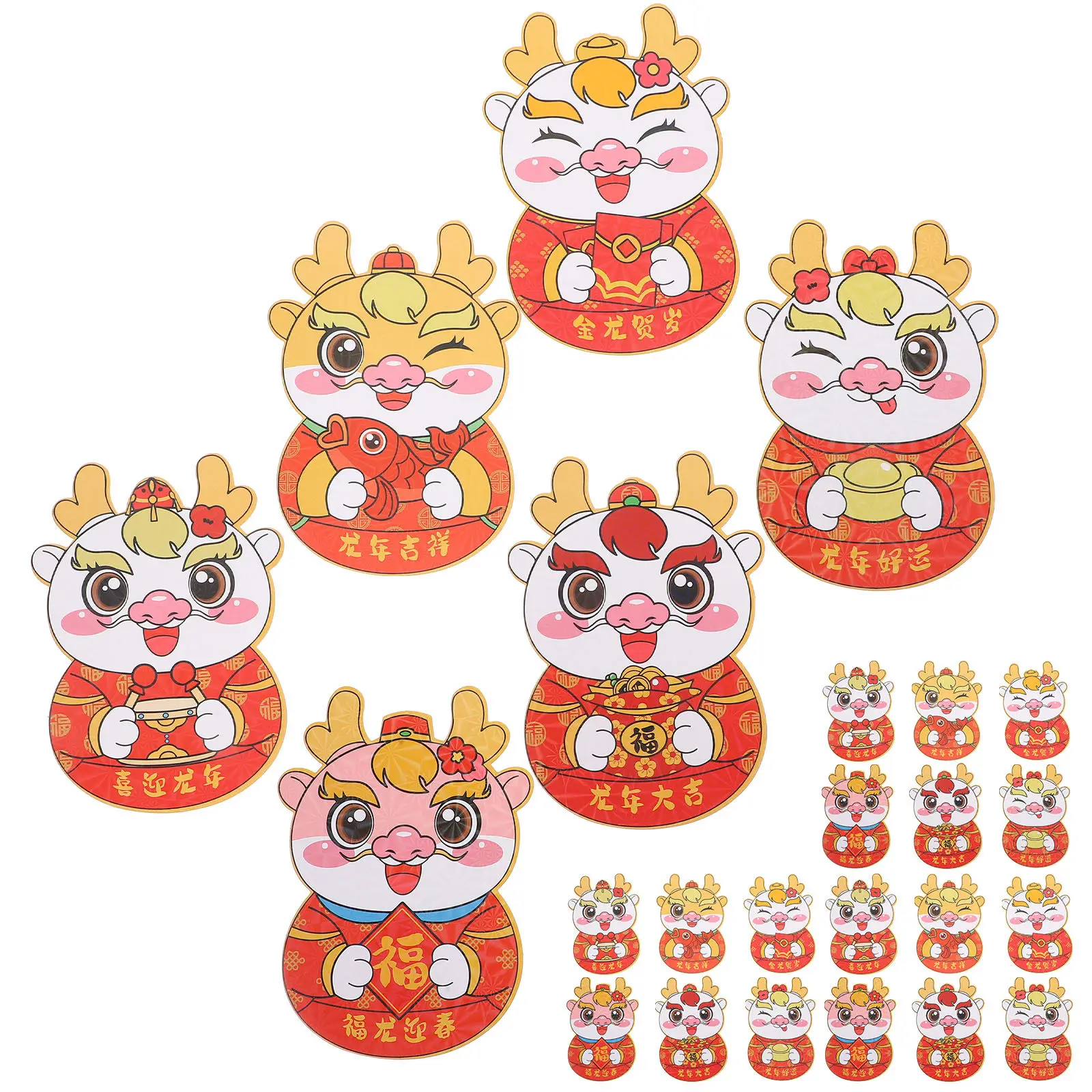 

30Pcs Chinese Festival Red Envelopes Dragon Pattern Traditional Red Packets Lucky Money Bags for New Year Lunar Spring Festival