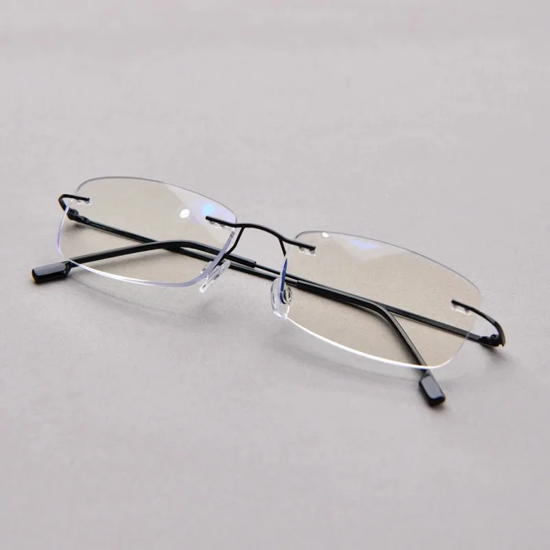 Titanlegierung, 15 Schichten beschichtet, Anti-Blaulicht-Lesebrille mit flexiblem Bügel, randlose Lesebrille +1+1,5+2,0 – Detail 3