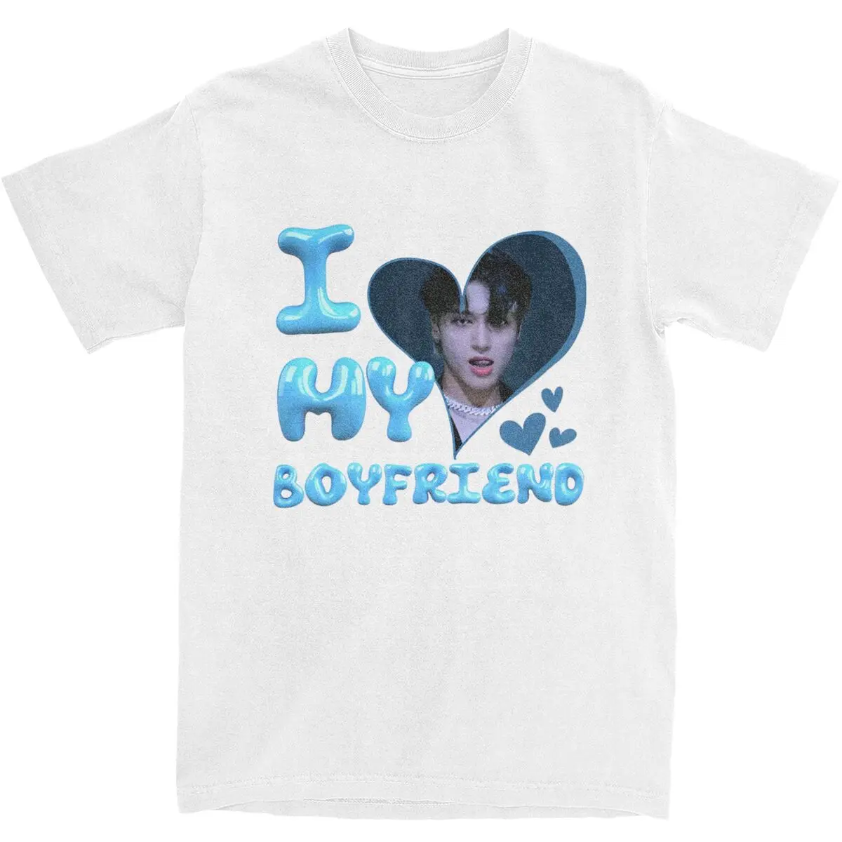 Wooyoung ATEEZ T Shirt Men I Love My Boyfriend Y2K Casual Pure Cotton T-Shirts Summer O-Neck Fashion Tee Shirt Plus Size Tops