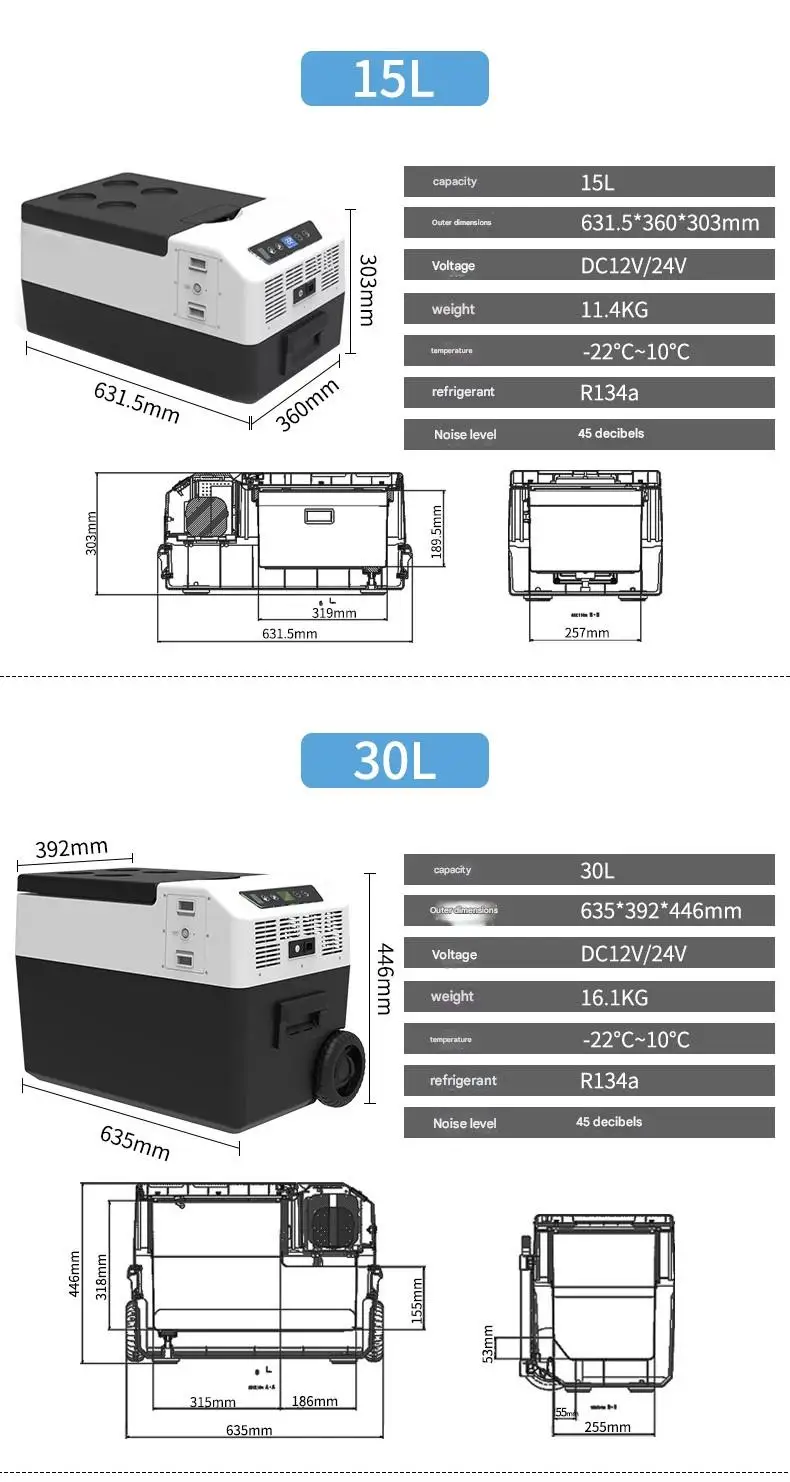 15L-100L Battery Refrigerator Portable Solar Car Refrigerator AC DC Camping 12v Outdoor RV Mini Car Refrigerator