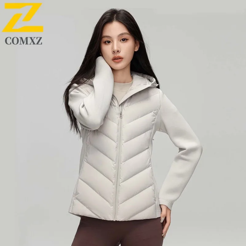 

COMXZ 2025 Высококачественное стеганое пальто для мужчин, большие размеры, зимняя свободная стеганая куртка с капюшоном, пуховик, спортивная ветровка на открытом воздухе