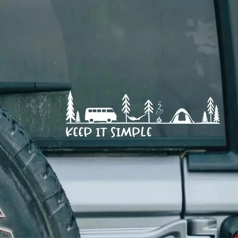 Vinyl Camping Scene Car Decal Sticker for Truck - Keep the minimalist design, durable outdoor bonded car decal for durable.