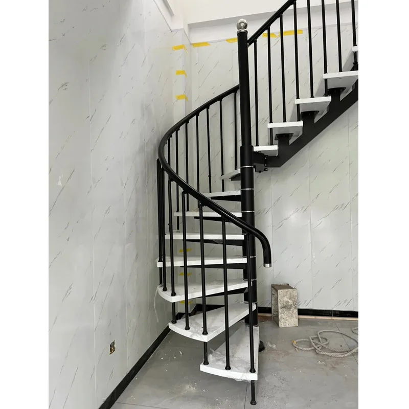 custom.Beautiful Modern Metal Stairs Easy Installation Durable Iron Material Indoor Use Apartments Hotels Res