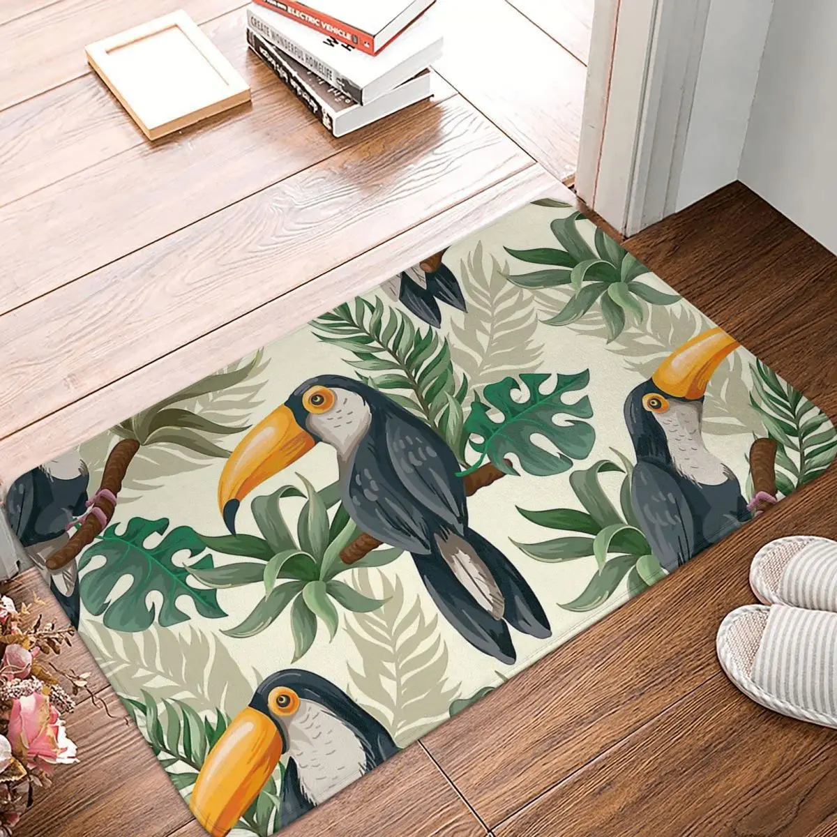 Funny Cool Animals Non-slip Doormat Kitchen Mat Tropical Jungle Toucan Hallway Carpet Welcome Rug Indoor Decor