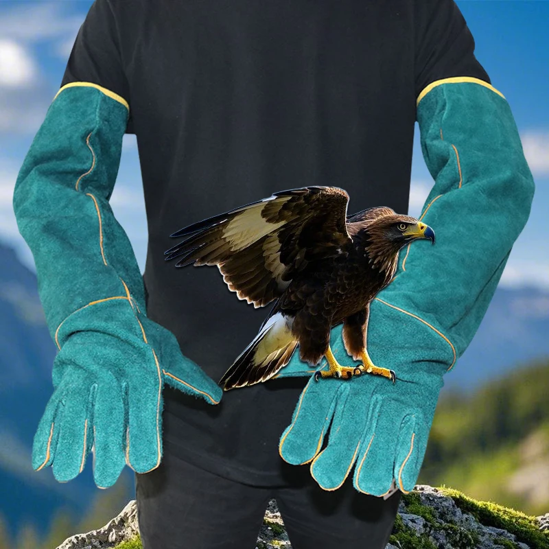 

Anti-Bite Safety Gloves 62cm Ultra Long Leather Pets Grip Biting Protective Gloves For Dog Cat Pets Grasping Reptiles Animal
