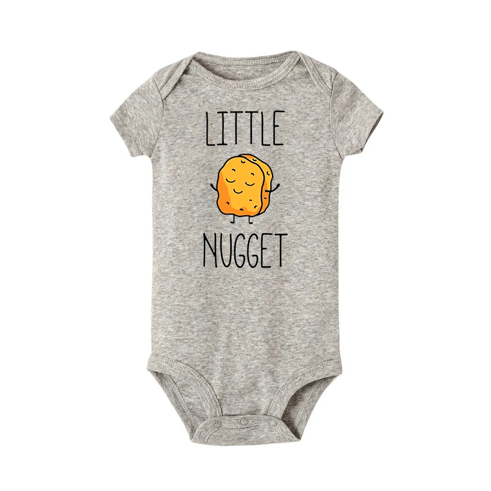 Little Nugget Baby ogłoszenie noworodek Body letnie chłopcy dziewczęta Romper Body ciąża odsłonić ubrania niemowlę prezent na przyjęcie bociankowe