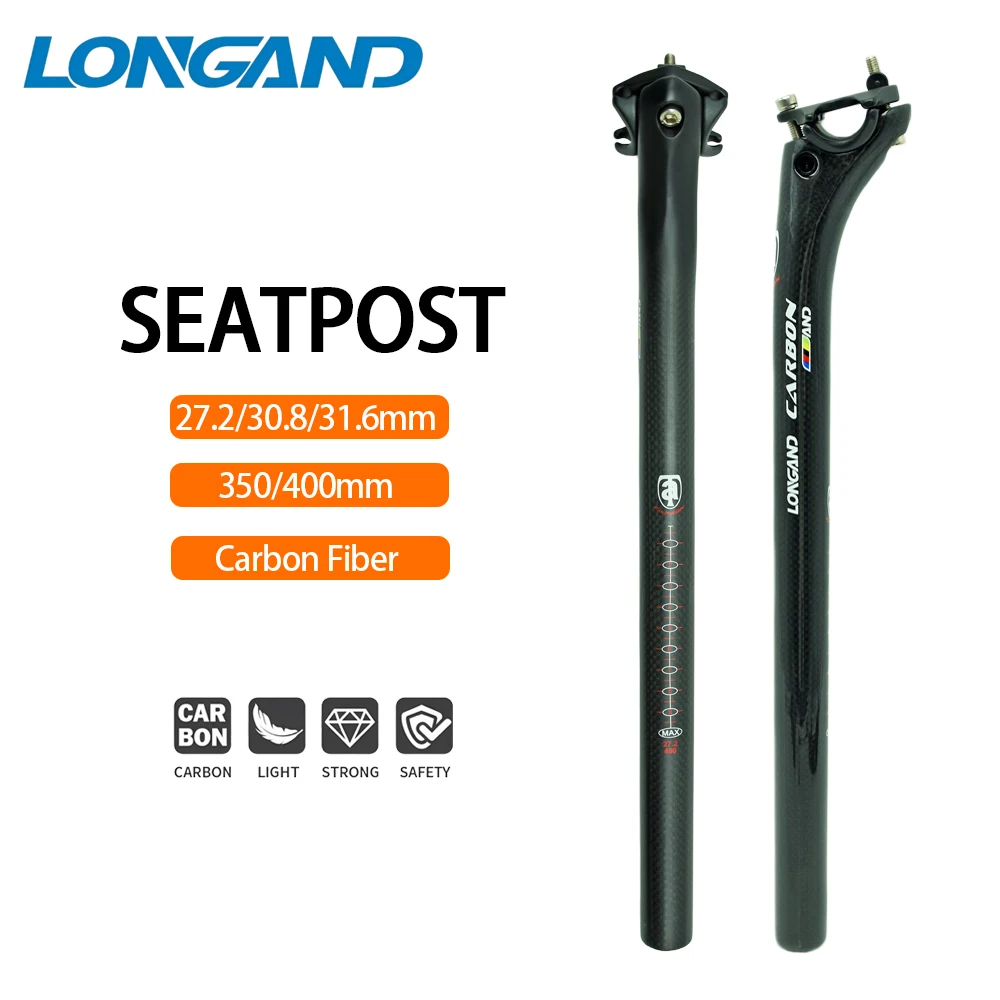 

Ultra-Light 3K Carbon Fiber Seatpost for MTB Road Bikes 27.2/30.8/31.6mm Diameter 350/400mm Bicycle Seat Post