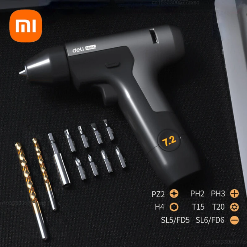 

Xiaomi Deli Double Speed 7.2V Electric Screwdriver Electric Rechargeable Disassembling Machine Assembly Repair Home Power Drill