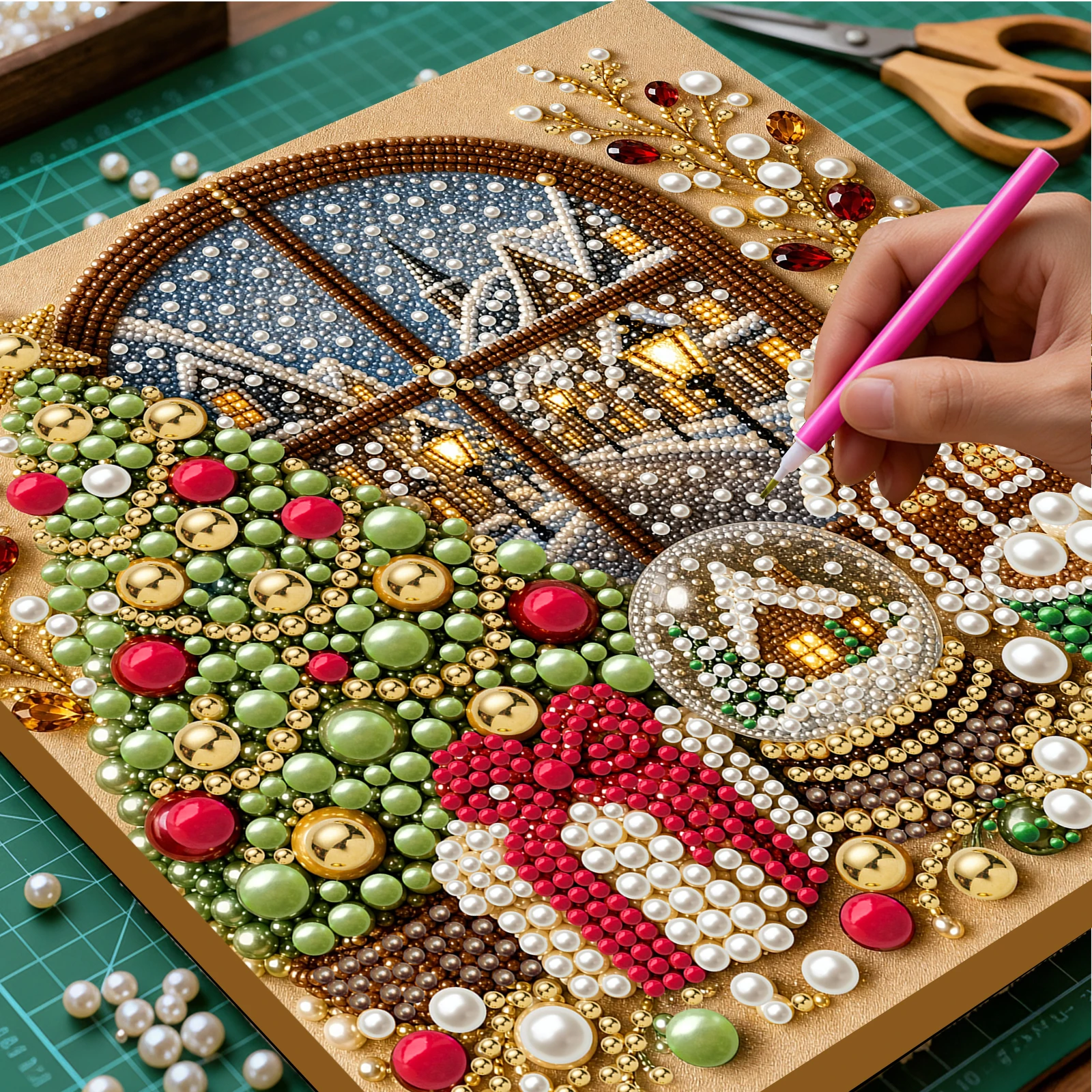 액자형 DIY 진주 페인팅 키트 20x20cm 셀프 접 - Art Craft Winter 리뷰 및 가격