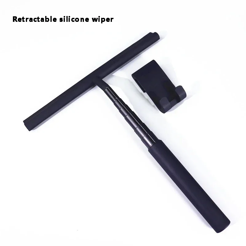 Silicone Telescopic Window Glass Cleaner Wiper Long Handle Scraper Brush Window Mop Squeegee Wiper Glass Cleaning Tool