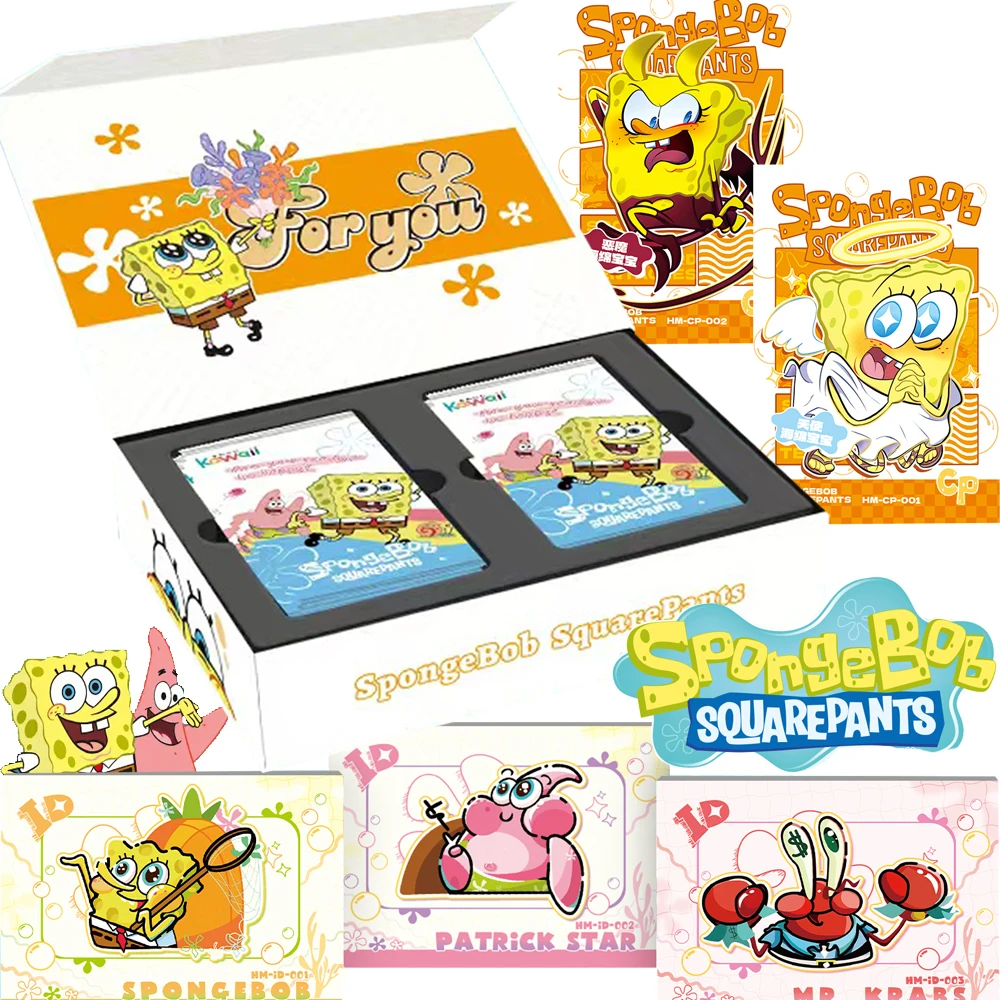 

SpongeBob SquarePants Cards for Children Animation Patrick Star Krabs Squidward Tentacles Beautiful Happy Time Cards Gifts Toys