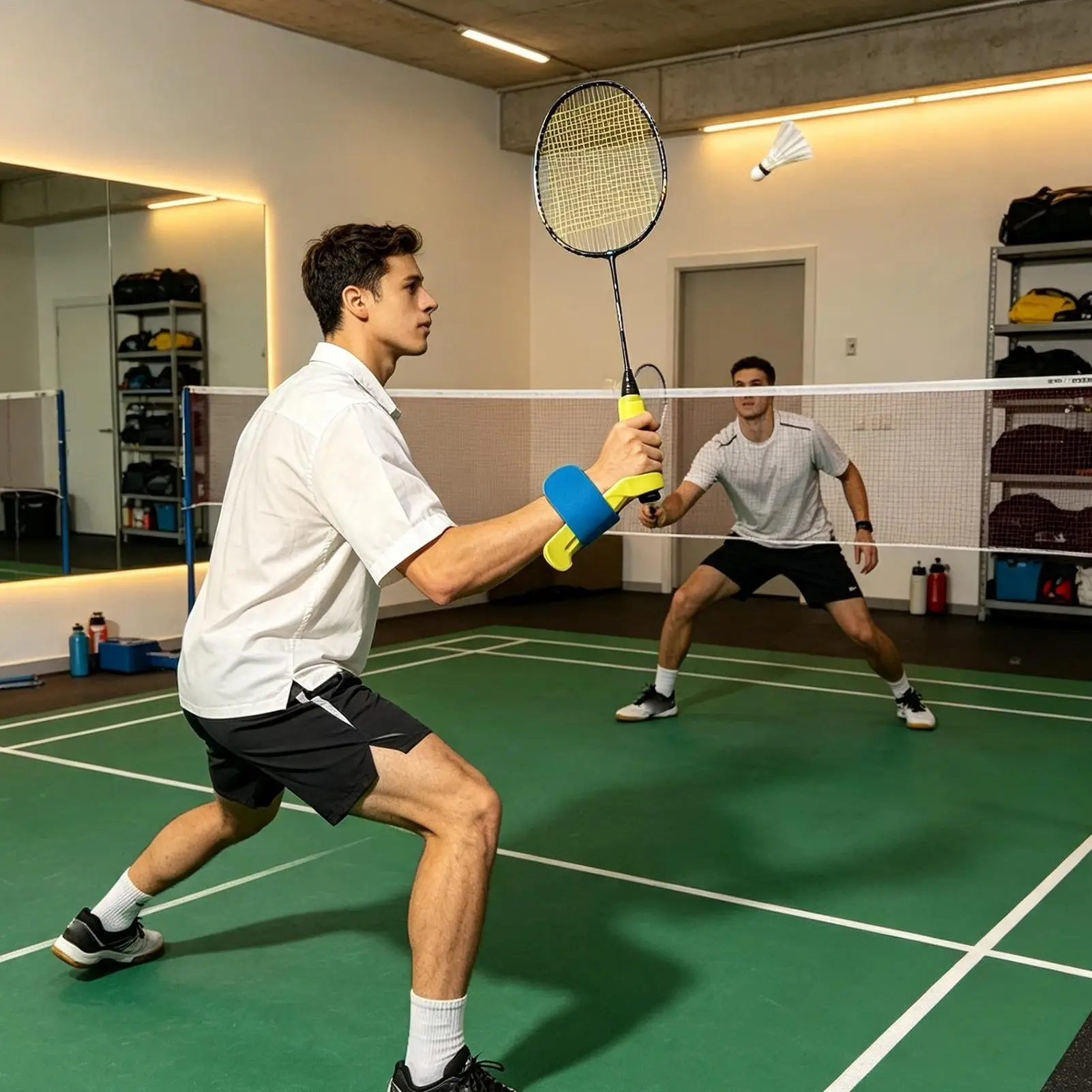 Badminton Wrist Corrector Racket Handle Stability Training Equipment Tennis Grip Correction For Athlete Skill Enhance Accurate