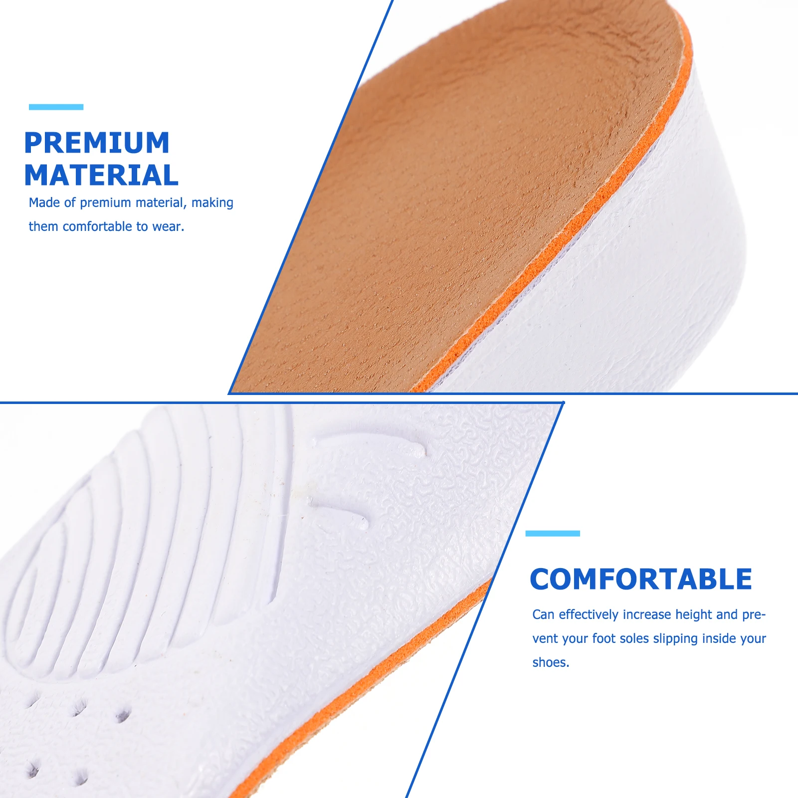 

Shoe Lifts Height Increase Insoles Breathable Taller Pads 3.5Cm Size S Pig Skin Non Slip Foot Cushions For Shoes Shirts
