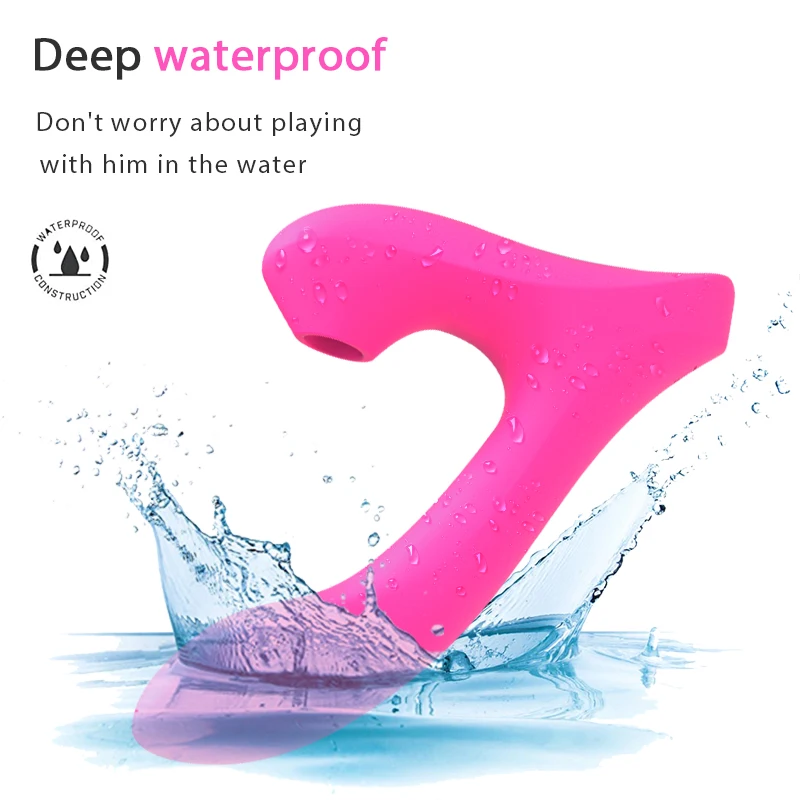 Dual-Head zuigen + vibratie vibrator - 10-speed siliconen IPX7 waterdicht, USB oplaadbare producten seksspeeltje
