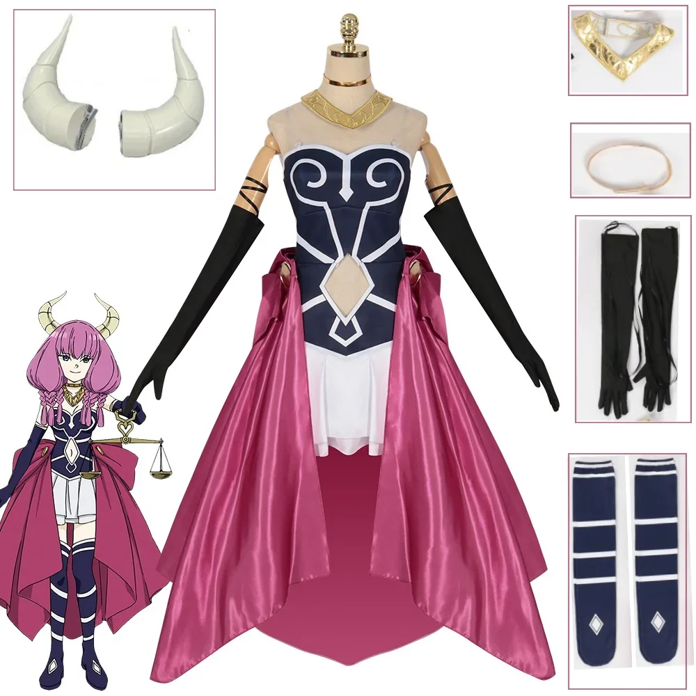 

Aura Cosplay Costume Anime Sousou No Frieren Fantasy Dress Horns Adult Women Fantasia Party Outfits Halloween Carnival Suit