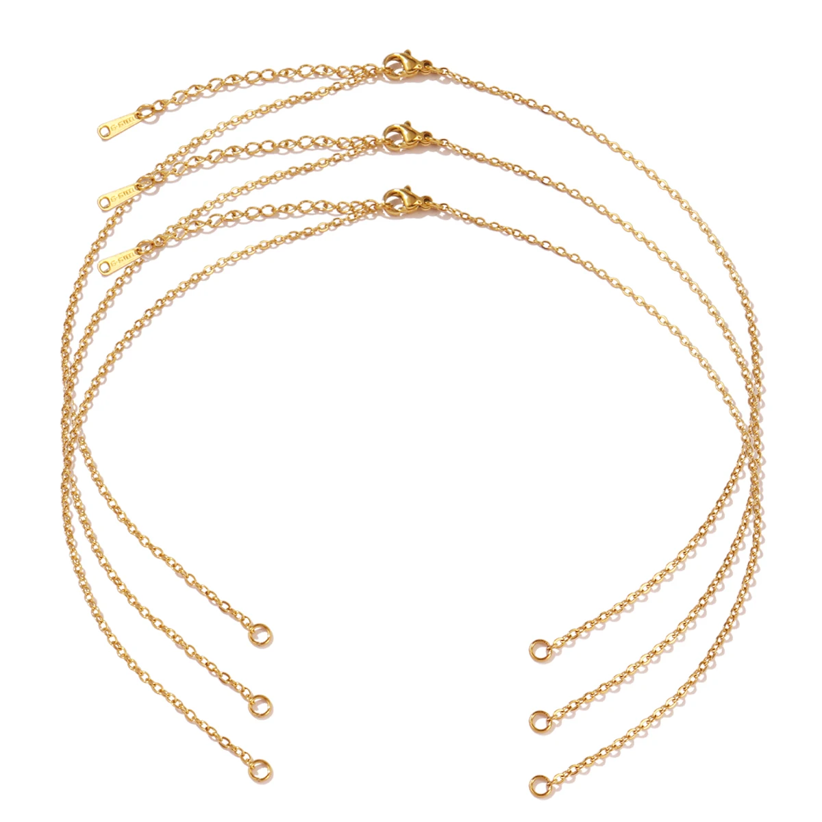 5pcs Stainless Steel DIY Chain Necklaces Non Fade Gold Color Chain for DIY Necklace Jewelry Making Accessories