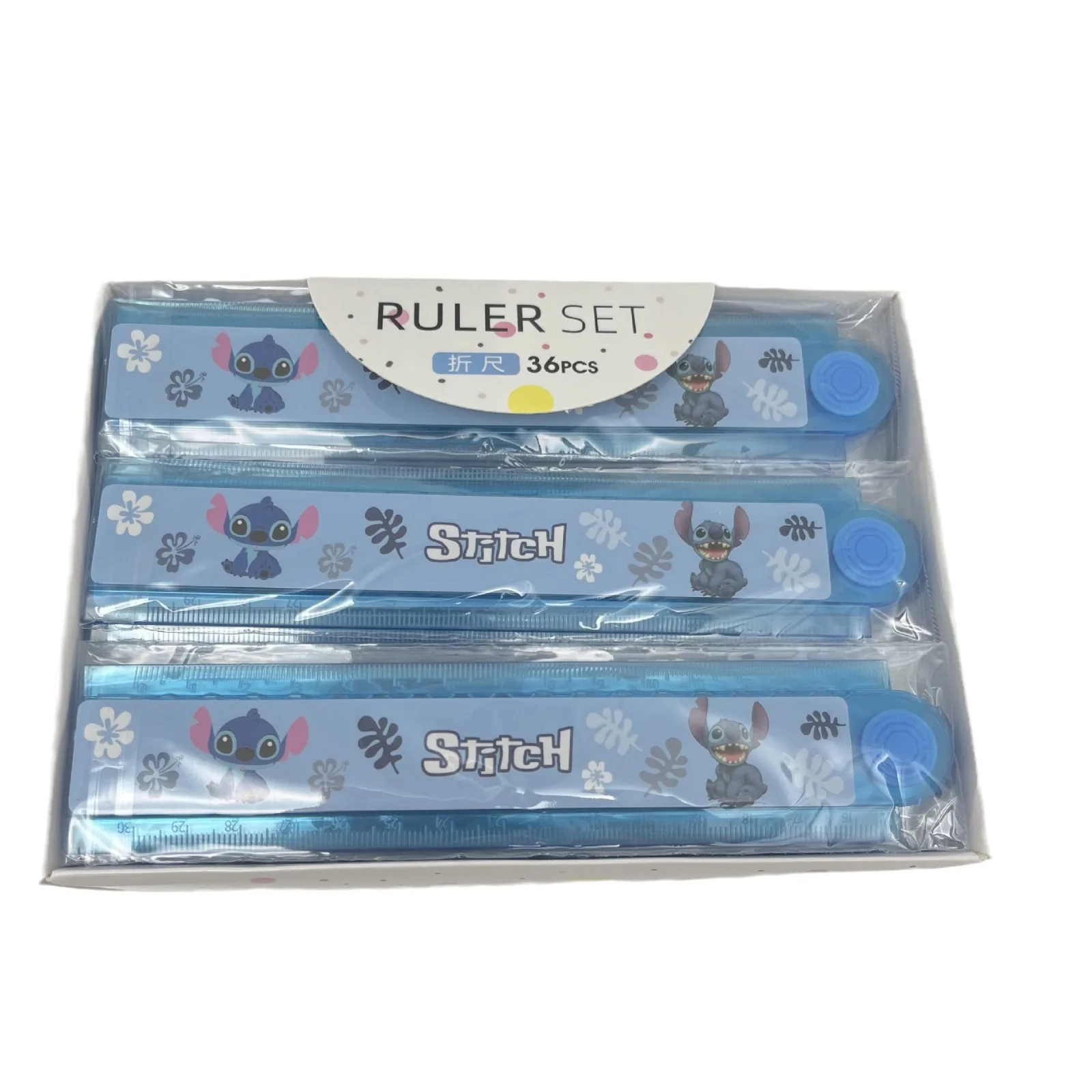 Cartoon Disney Stitch Folding Rulers Blue 30cm Will Carry Kawaii Measuring Ruler Art Drawing Ruler Stationery School Supplies