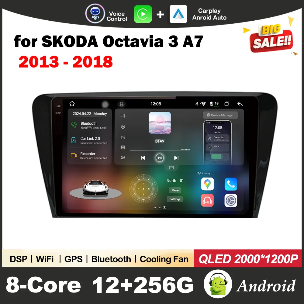 

Android OS GPS Navi 10.1 inch for SKODA Octavia 3 A7 2013 - 2018 Car Audio Multimedia Radio Player Wireless Carplay IPS Screen