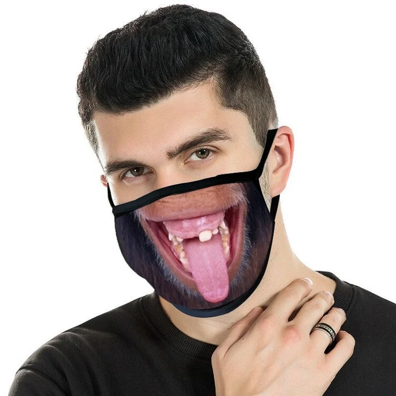 1pc Adult Men Women Fashionable Face Mask Pattern Cotton Mouth Masks Funny Outdoor Masque Halloween Cosplay