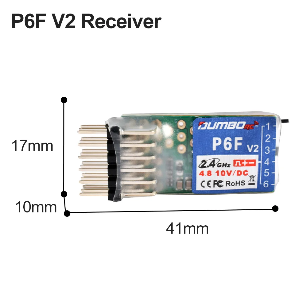 DUMBORC 2,4 GHz Empfänger P6F P6F(G) P6DC P6DC(G) P4FM(G) P4FM P6FP P10F P10F(G) Empfänger mit Gyro/ohne Gyro Für RC Auto Boot
