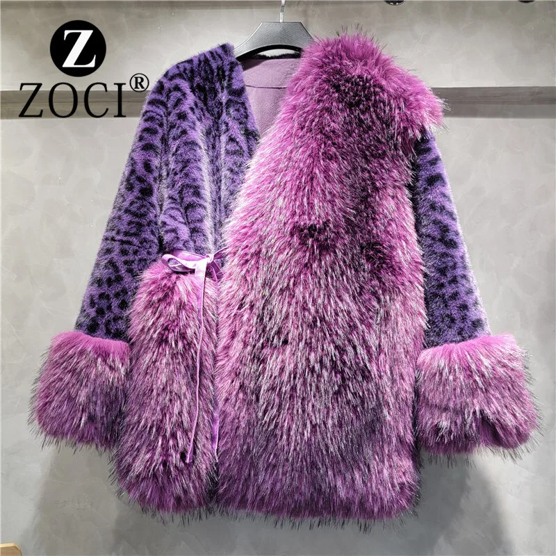 [ZOCI] Atmospheric, Warm, Versatile, Women's Mid To Long Style, Faux Fur, Environmentally Friendly Fur Coat,